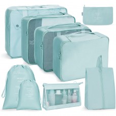 9 In 1 Cosmetic Bag Travel Storage Bag Set Folding Storage Bag   Lake Blue