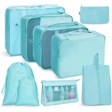 9 In 1 Cosmetic Bag Travel Storage Bag Set Folding Storage Bag  Bright Blue