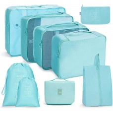 9 In 1 Toiletry Bag Travel Storage Bag Set Folding Storage Bag  Bright Blue