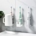 5 PCS Electric Toothbrush Holder Free Perforation Wall  Mounted Dental Storage Rack  Grey