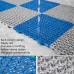 4 PCS Thickened PVC Can Be Spliced   Floor Mat Kitchen Bathroom Anti  Slip Foot Pad Hollow Injection Pad  Size  30x30x1 5cm  Blue